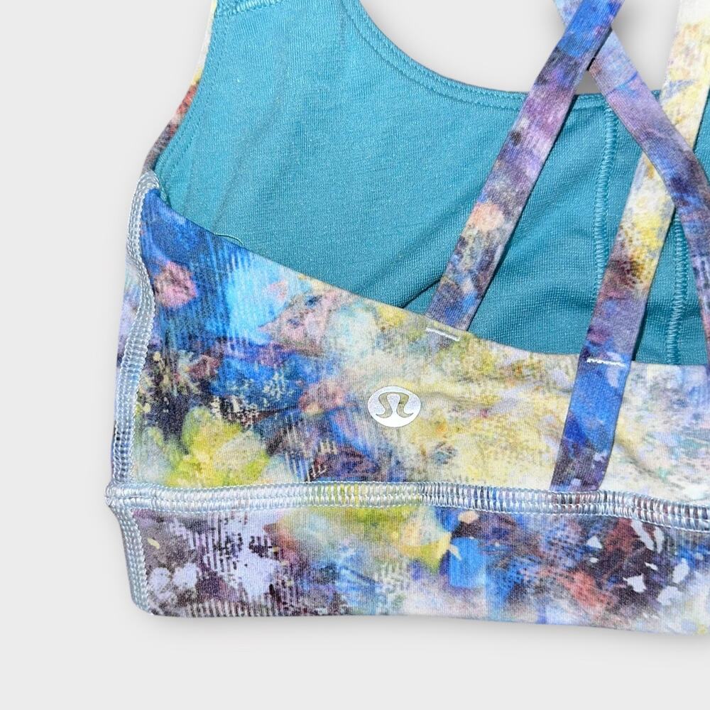 Lululemon Power Y Crisscross Sports Bra – Multicolor Abstract – Size S - Picture 3 of 3
